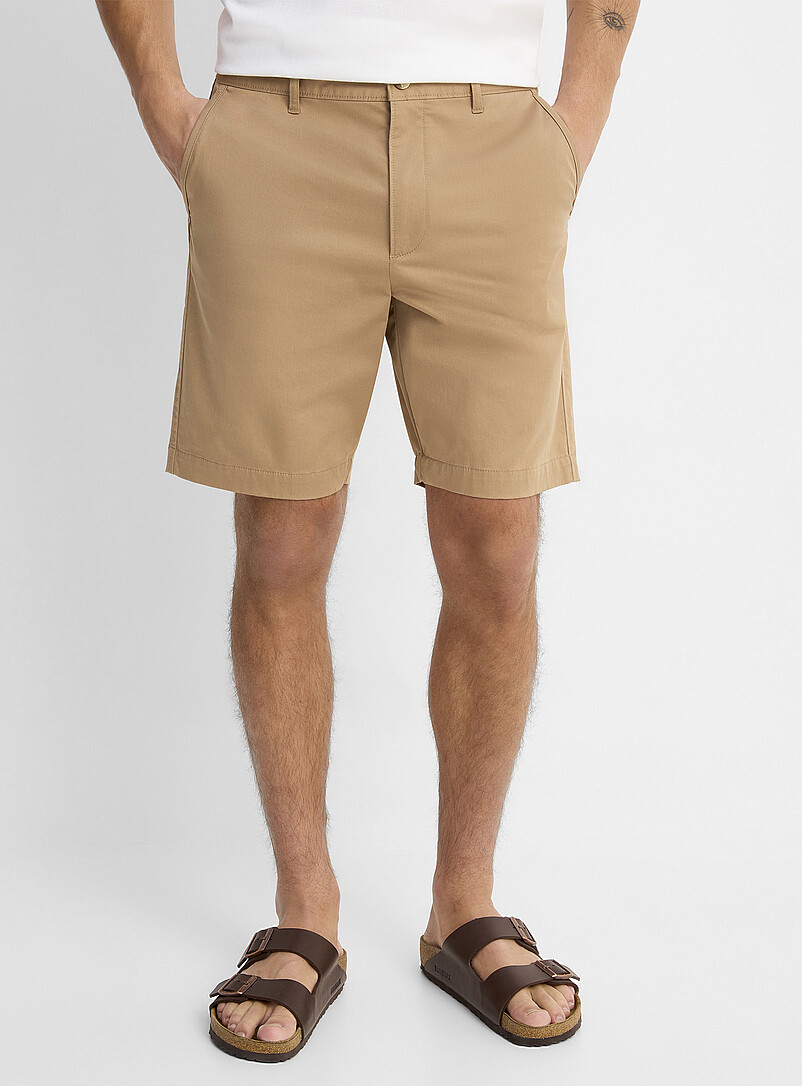 Le 31 Off White Stretch chino Bermudas <b>Inseam: 9" (23 cm)</b> for men