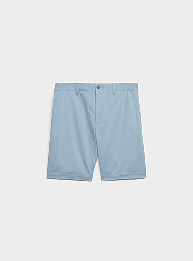 Le 31 Baby Blue Stretch chino Bermudas <b>Inseam: 9" (23 cm)</b> for men