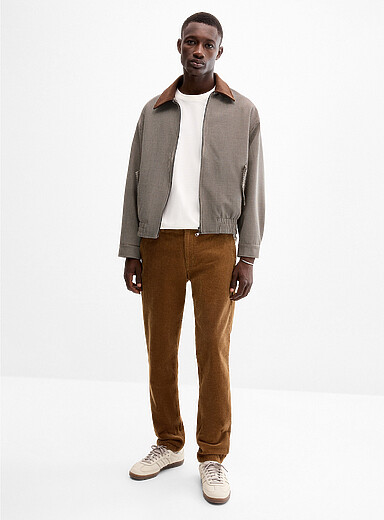 Le 31: Le pantalon velours c&ocirc;tel&eacute; extensible <b>Coupe Stockholm - &Eacute;troite</b> Caramel pour homme