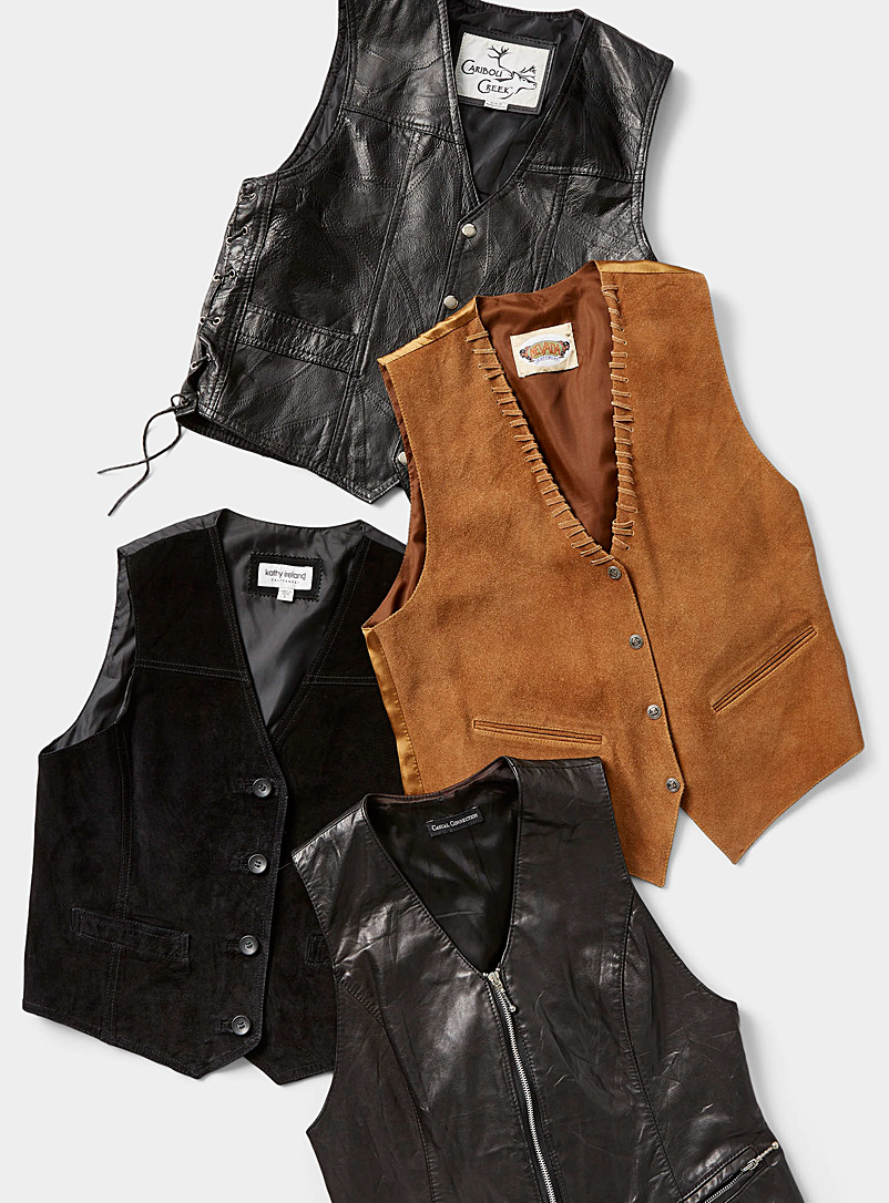 Twik Assorted Leather or suede vest <b>Archives - Unique vintage pieces</b> for women
