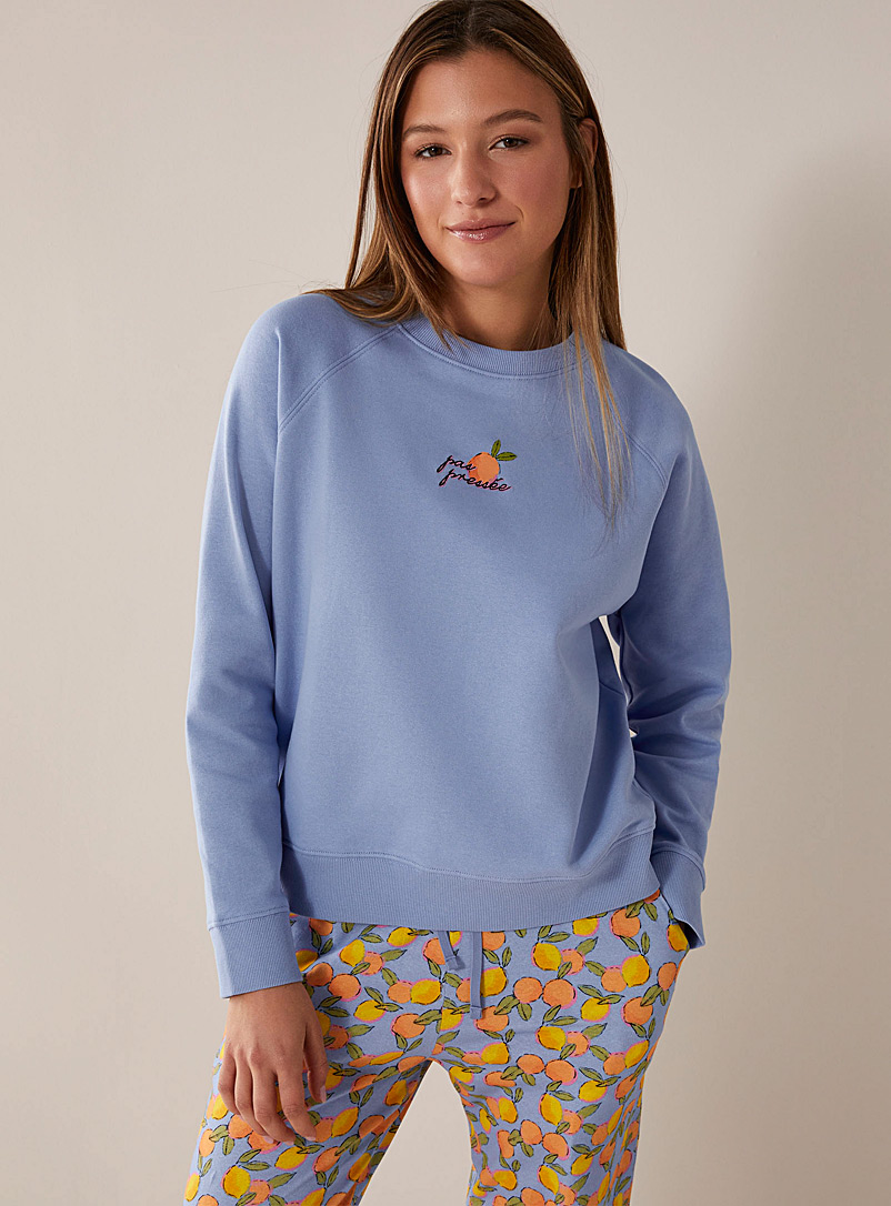Miiyu x Twik Blue Organic cotton fleece sweatshirt for women