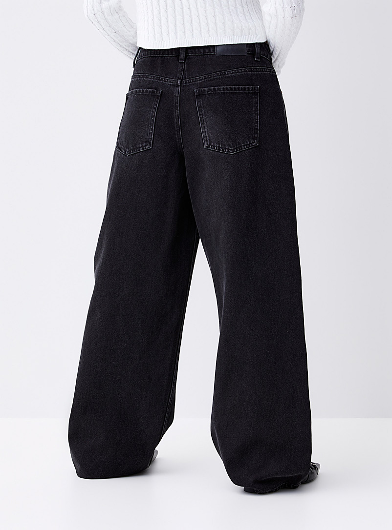 Twik: Le jean baggy taille basse <b>Coupe House</b> Bleu - Gris pour femme