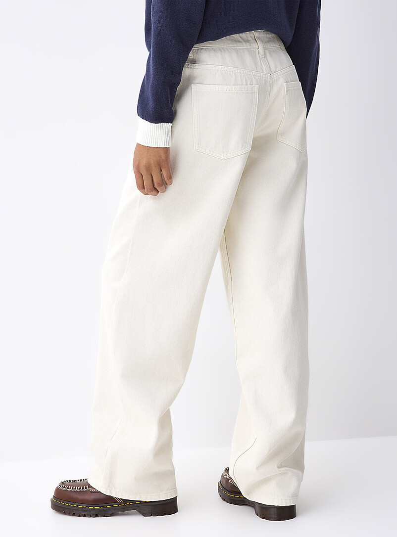 Twik: Le jean baggy taille basse <b>Coupe House</b> Bleu - Gris pour femme