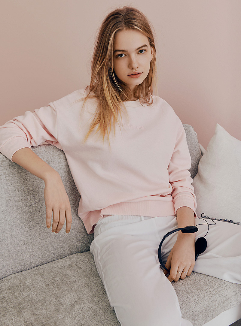 Miiyu x Twik Pink Solid colour organic cotton and polyester lounge sweatshirt for women