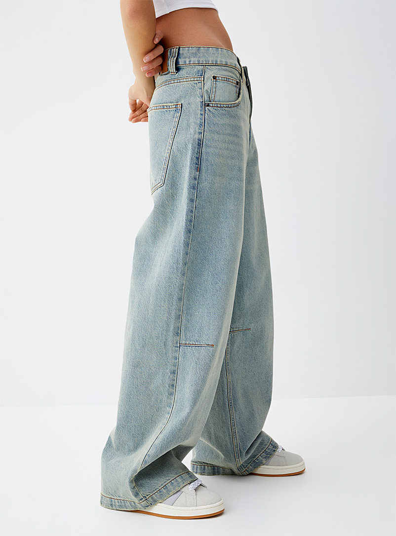 Twik Medium Wash Ultra-wide-leg boyfriend jean <b>Rave fit</b> for women