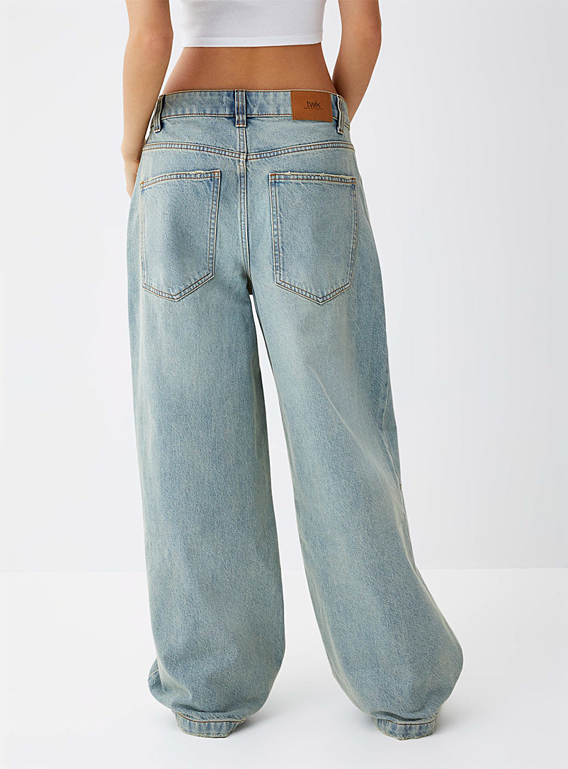 Twik Medium Wash Ultra-wide-leg boyfriend jean <b>Rave fit</b> for women
