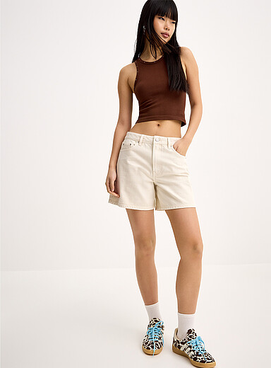 Le short mom denim taille haute