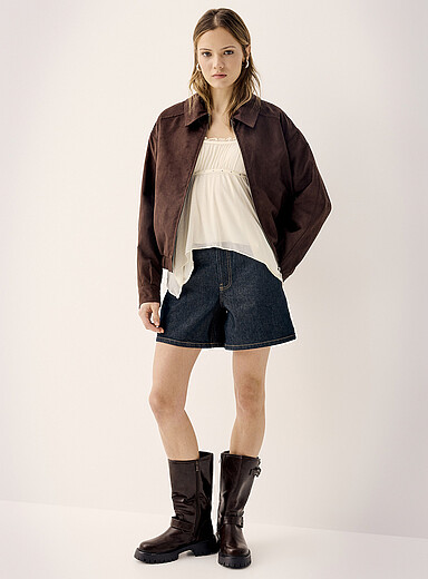 Le short mom denim taille haute