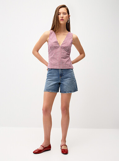 Le short mom denim taille haute