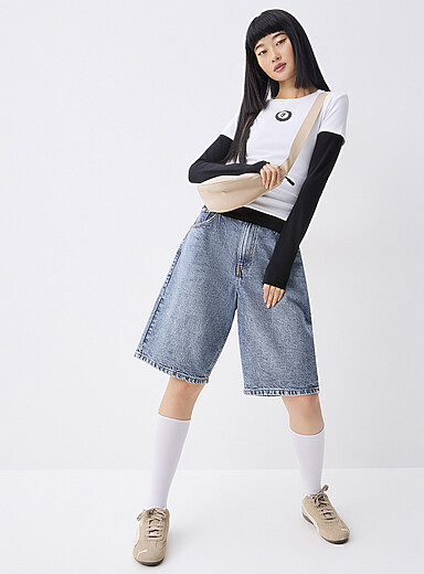 Le <i>jort</i> denim coutures accent