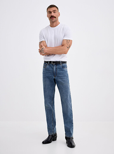 Medium-blue jean <b>London fit - Slim straight</b>