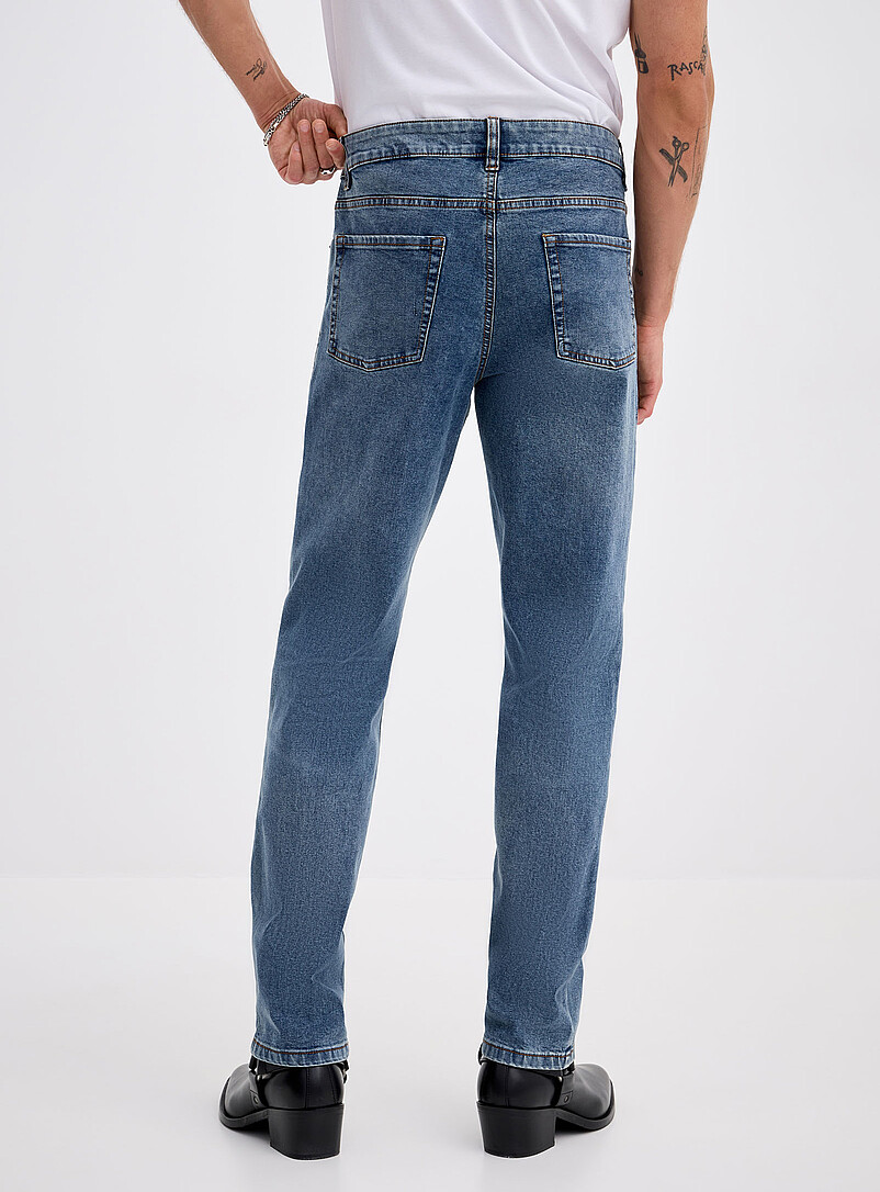 Le 31: Le jean bleu moyen <b>Coupe London - Droite &eacute;troite</b> Bleu pour homme