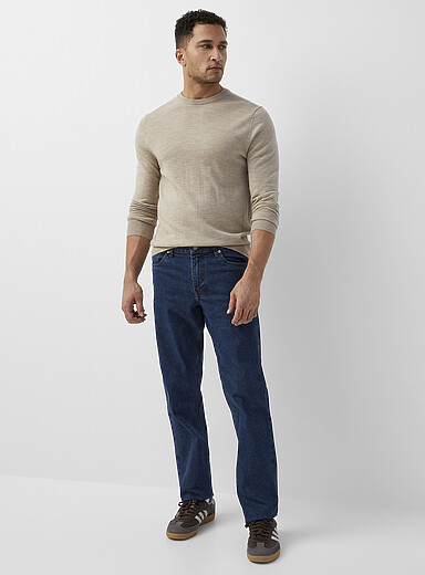Le jean bleu fonc&eacute; <b>Coupe London - Droite &eacute;troite</b>