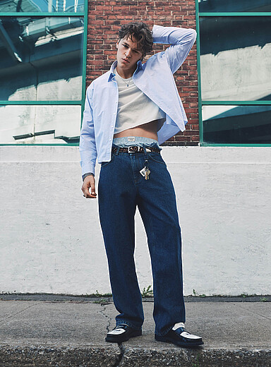 Djab: Le jean 5 poches indigo <b>Coupe Wynwood - Relaxe</b> Bleu fonc&eacute; - Indigo pour homme