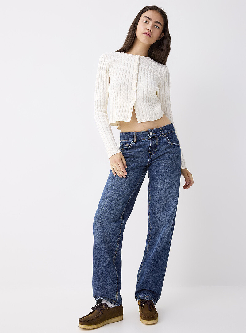 Twik Dirty wash Low-rise straight-leg jean <b>Indie fit</b> for women