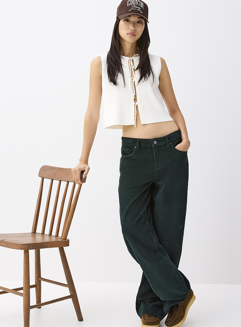 Pantalon Slim Femme En Velours Côtelé Stretch - Taille Haute Bootcut - Chaud Et Confortable Pour L'hiver