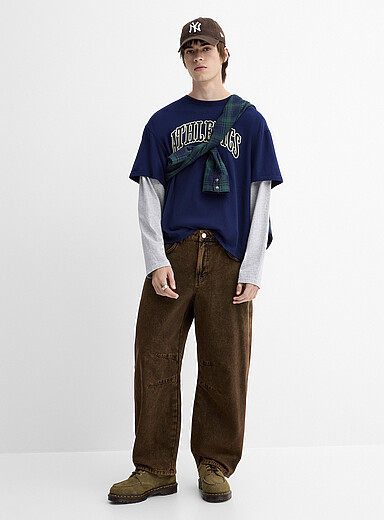 Djab Hazelnut Washed heavy 5-pocket pant <b>Barrel fit</b> for men