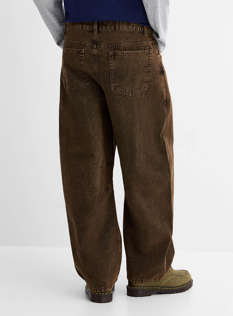 Djab: Le pantalon 5 poches lourd d&eacute;lav&eacute; <b>Coupe ballon</b> Oxford pour homme