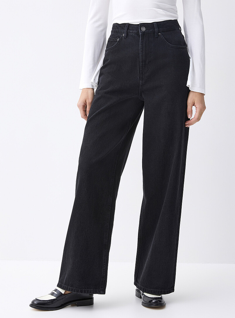 Twik Black High-rise wide-leg jean <b>R&B fit</b> for women