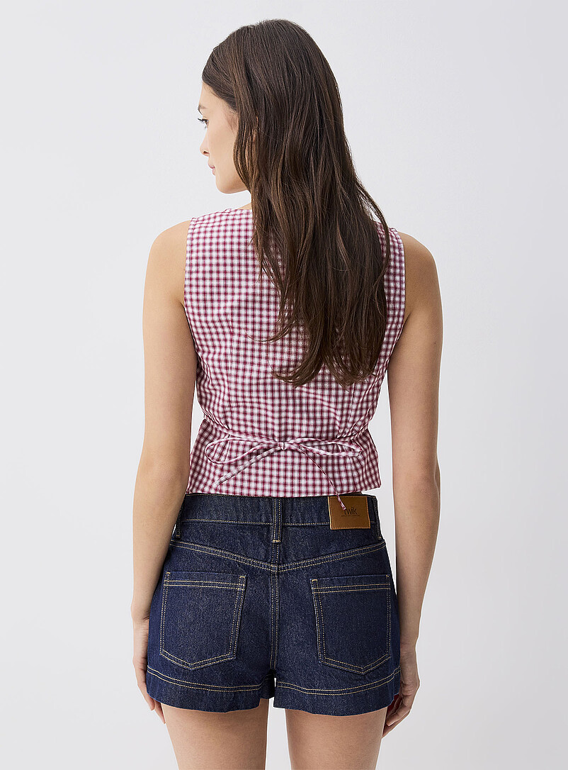 Twik Navy/Midnight Blue Jean mini skort for women