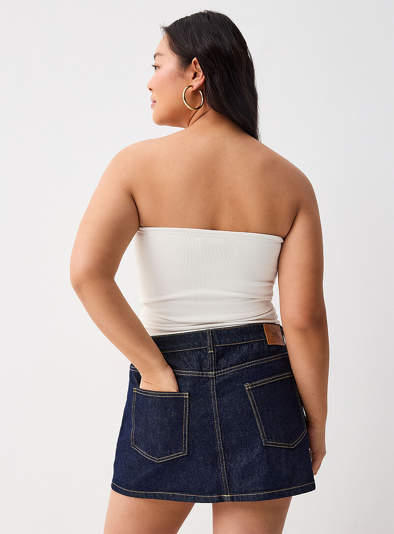 Twik: La jupe denim bleu Bleu p&acirc;le - Bleu ciel pour femme