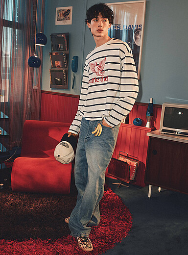 Le jean 5 poches bleu d&eacute;lav&eacute; <b>Coupe Camden - Ample</b>