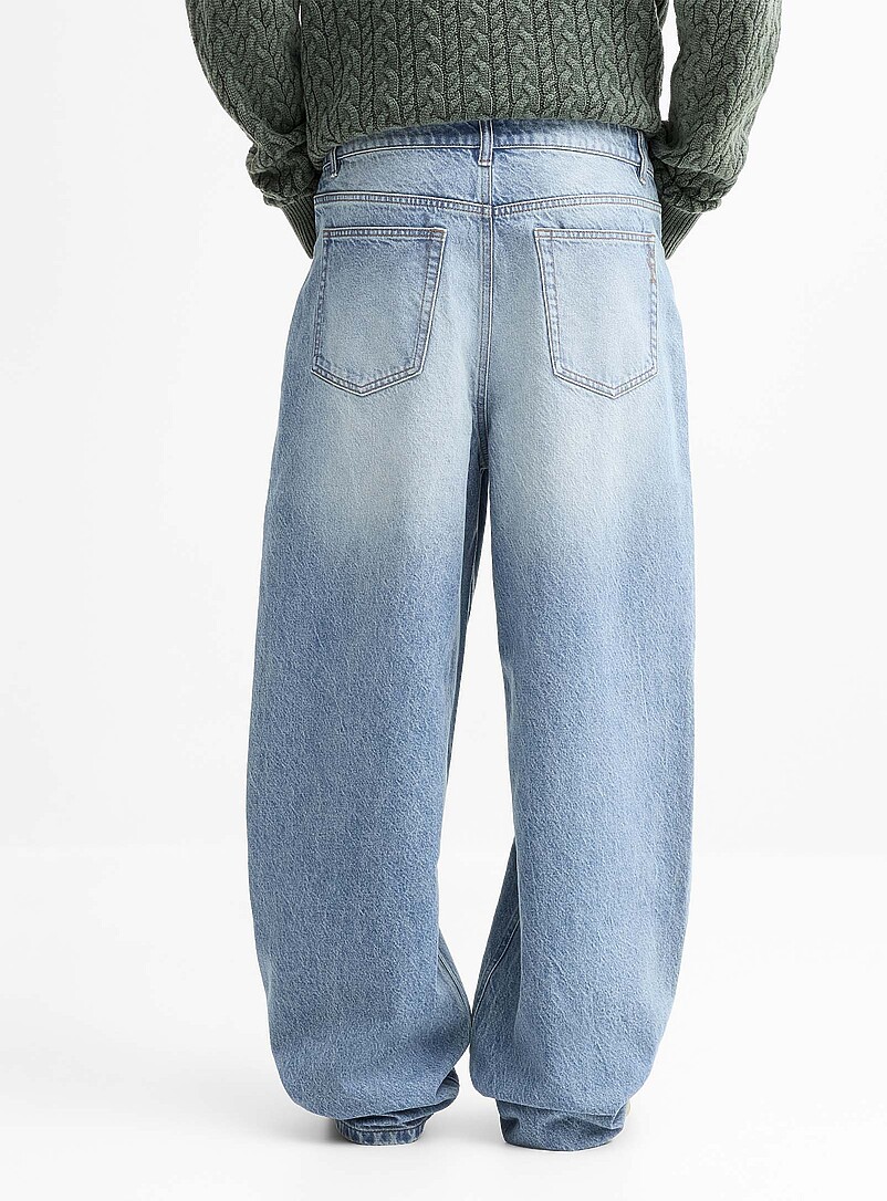 Djab: Le jean 5 poches bleu d&eacute;lav&eacute; <b>Coupe Camden - Ample</b> Bleu pour homme