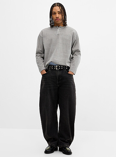 Black wash loose jean <b>Malasa&ntilde;a fit - Barrel</b>