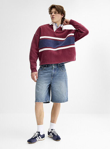 Le <i>jort</i> bleu d&eacute;lav&eacute; 10" <b>Coupe baggy</b>