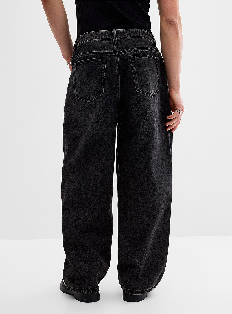 Djab: Le jean 5 poches noir d&eacute;lav&eacute; <b>Coupe Camden - Ample</b> Noir pour homme