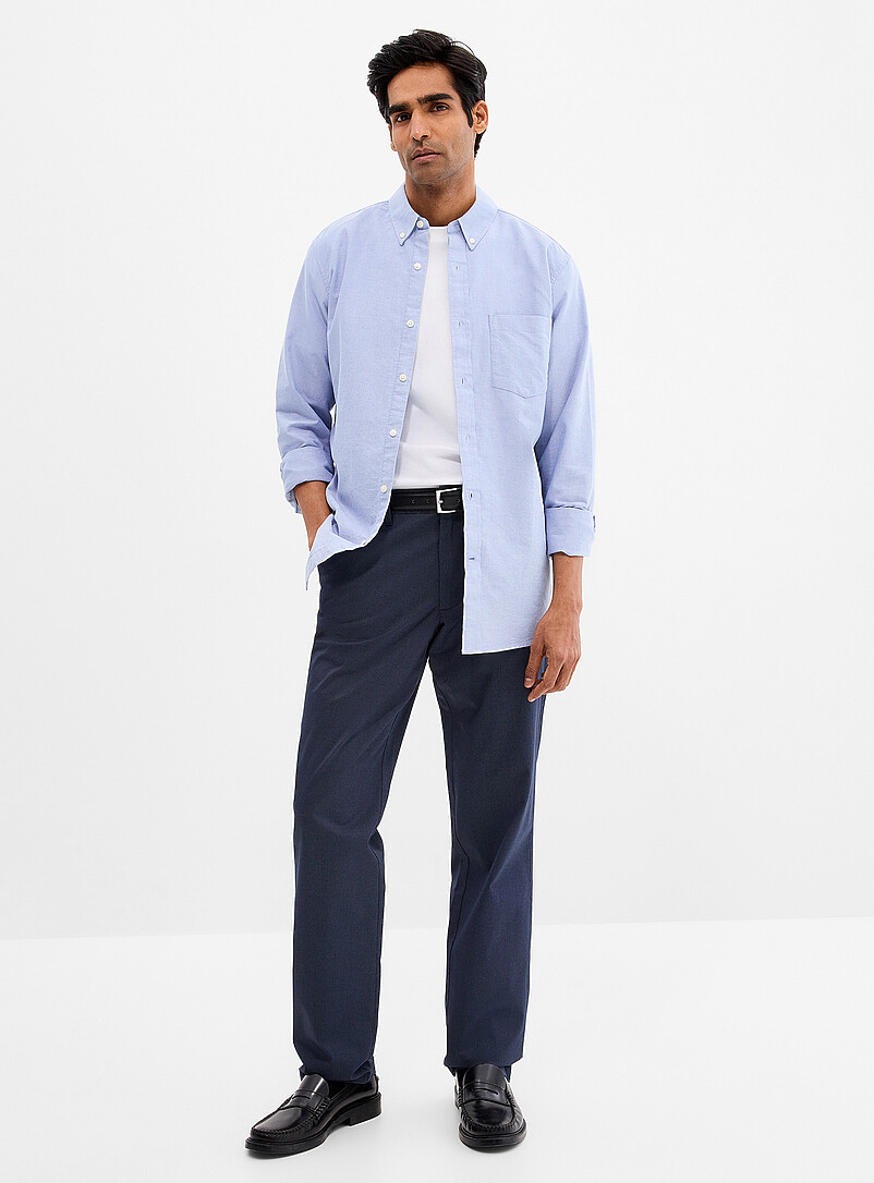 Le 31: Le chino faux uni <b>Coupe London - Droite &eacute;troite</b> Gris clair pour homme