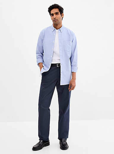 Le chino faux uni <b>Coupe London - Droite &eacute;troite</b>
