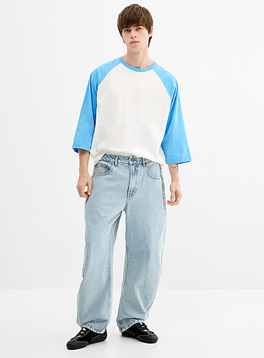 Blue acid-wash loose jean <b>Malasa&ntilde;a fit - Barrel</b>