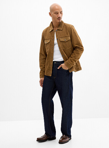 Ochre-topstitching indigo jean <b>New York fit - Straight</b>