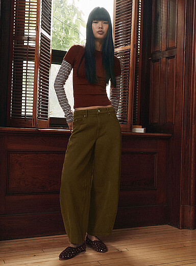 Twik Khaki/Sage/Olive Barrel jean <b>Groove fit</b> for women