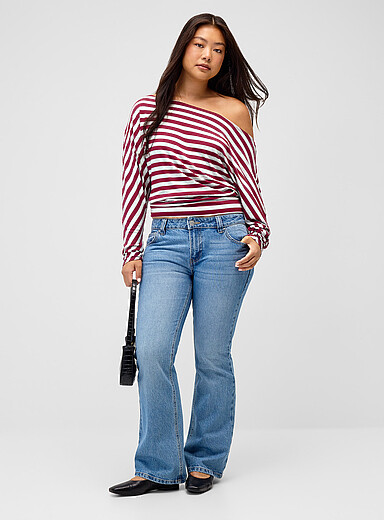 Twik: Le jean semi-&eacute;vas&eacute; <b>Coupe Coyote</b> Bleu pour femme
