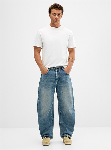 Le 31 Blue Faded-blue jean <b>Madrid fit - Barrel</b> for men