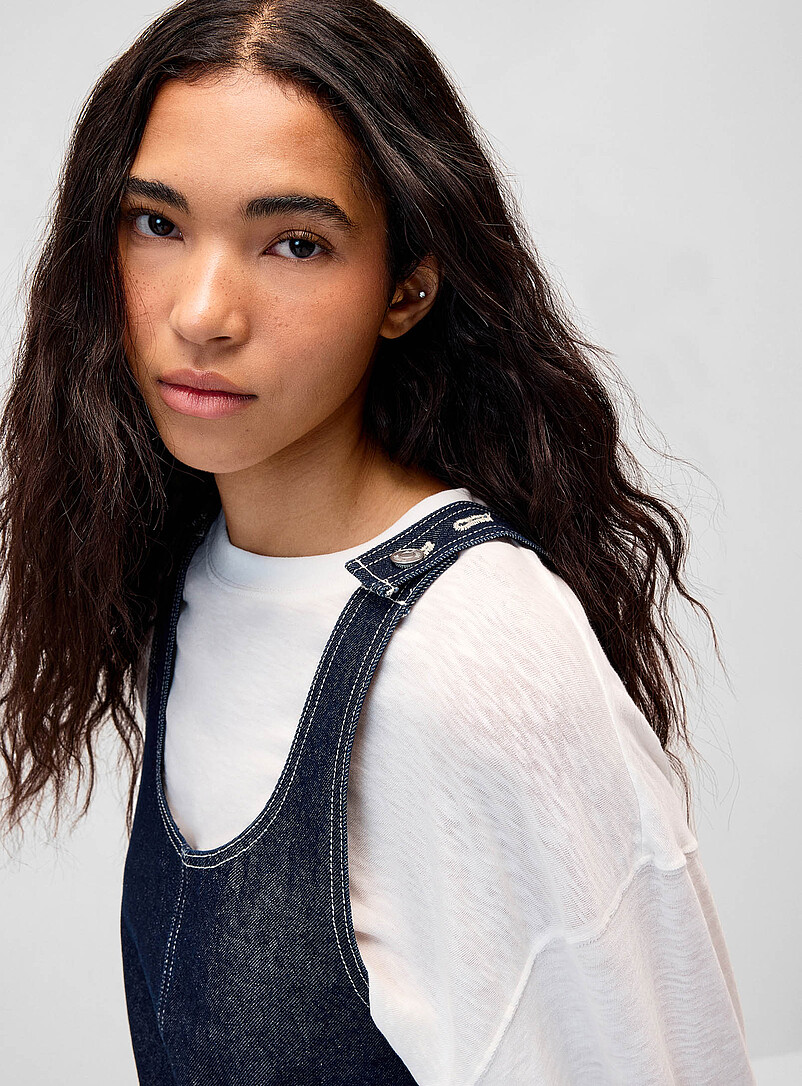 Denim apron dress with pockets product image 2