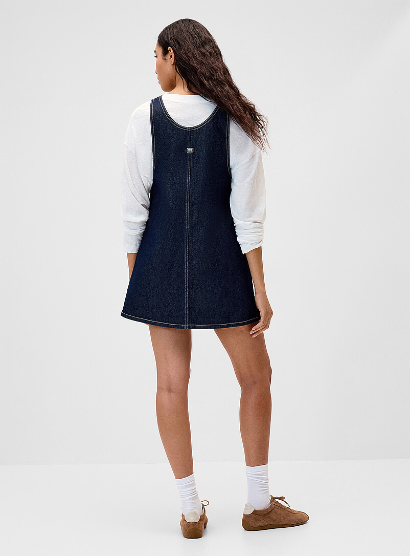 Denim apron dress with pockets product image 3