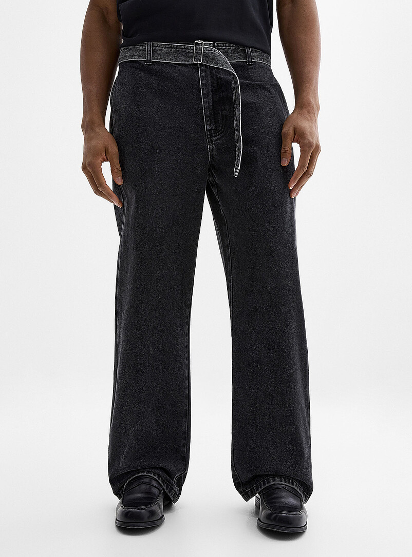 Faded-black belted jean Bristol fit - Baggy product image 2