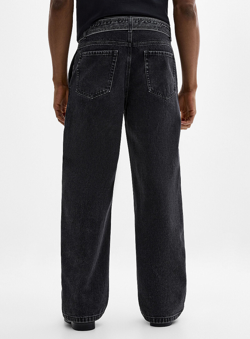 Faded-black belted jean Bristol fit - Baggy product image 3