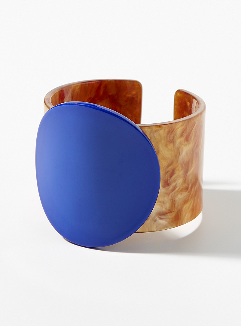 Simons Sapphire Blue Large retro cuff bracelet for women