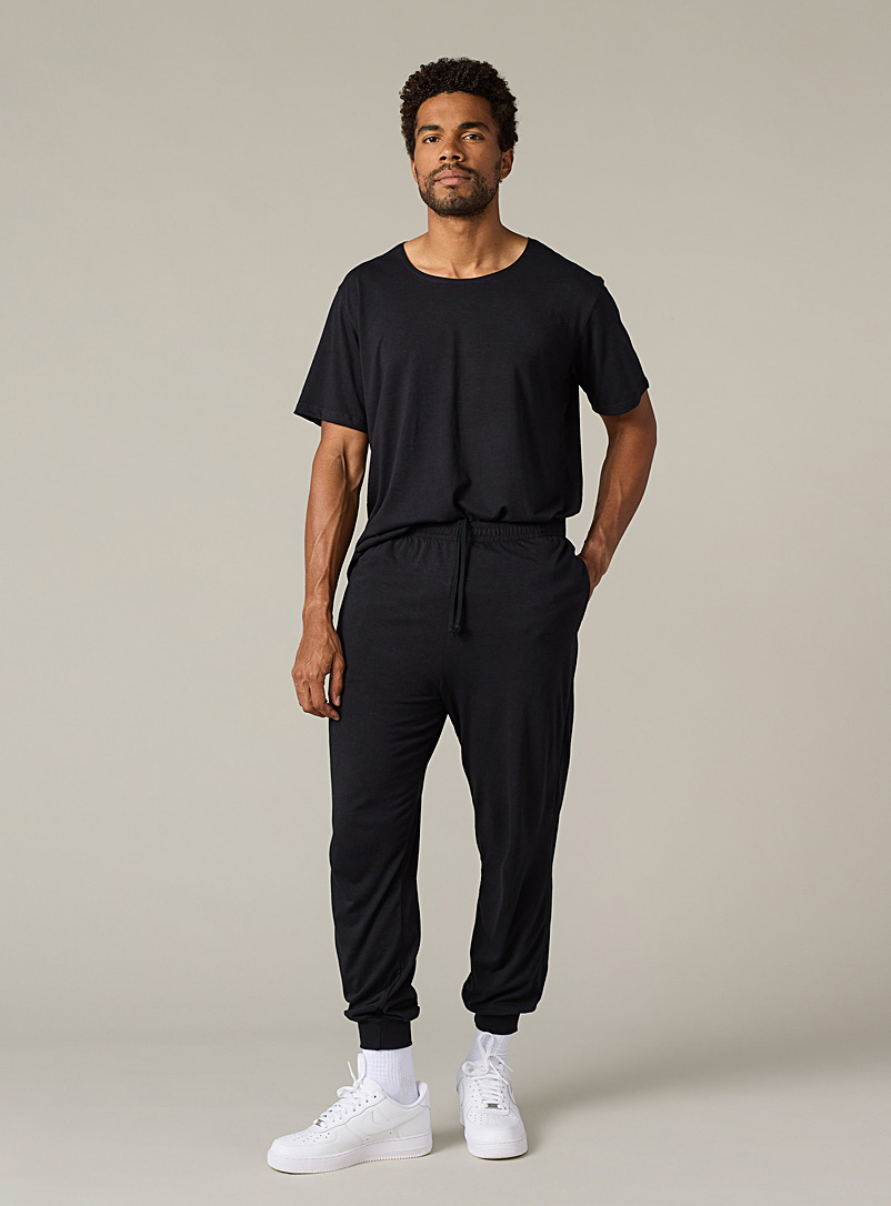 Slowing Black Organic cotton and bamboo lightweight lounge joggers Unisex for error