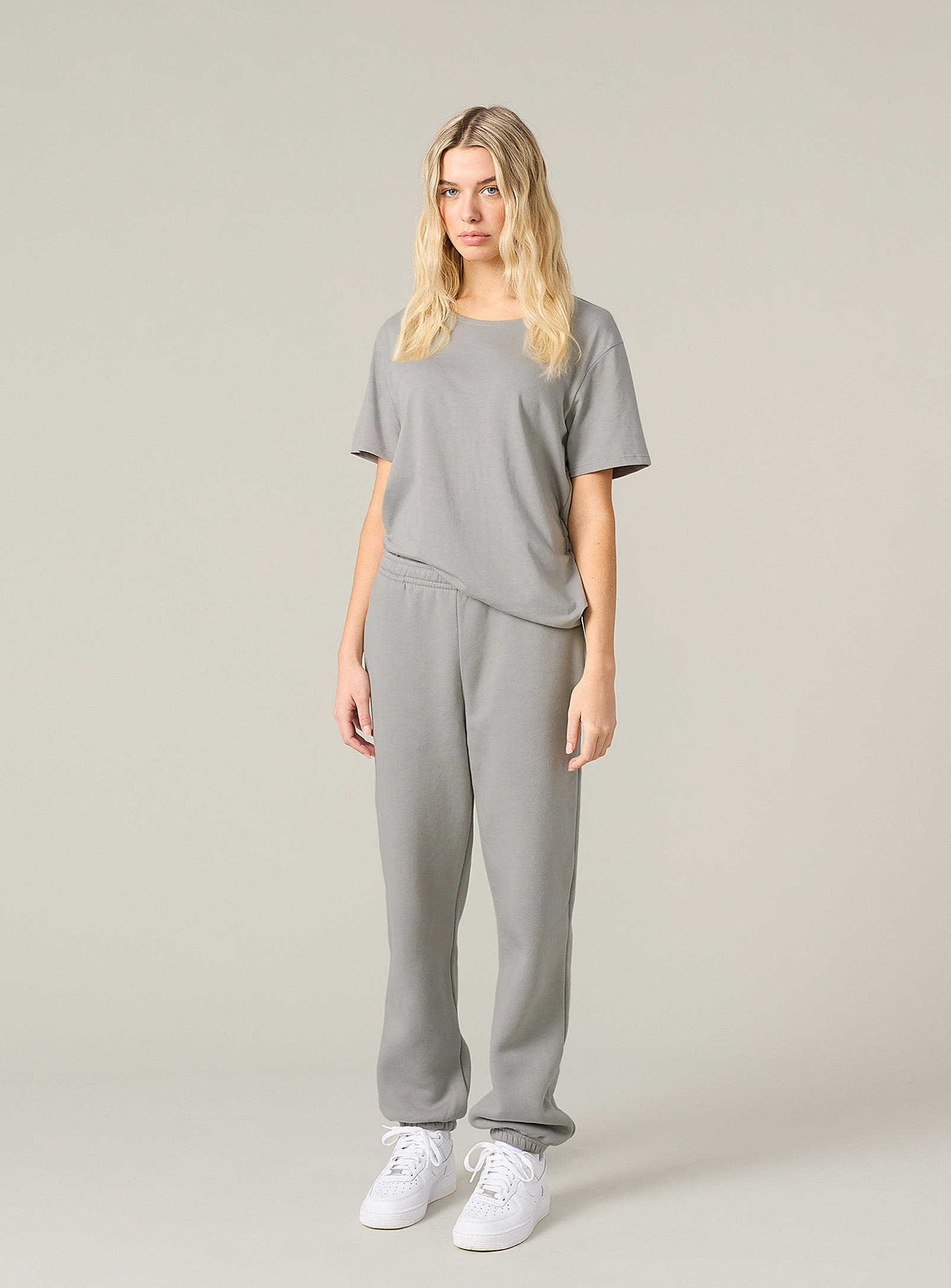 Slowing Organic Cotton And Bamboo Lounge Joggers Unisex In Light Grey