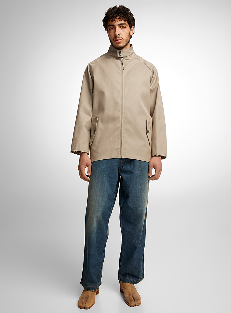 Maison Margiela Ivory/Cream Beige Deconstructed Harrington jacket for men