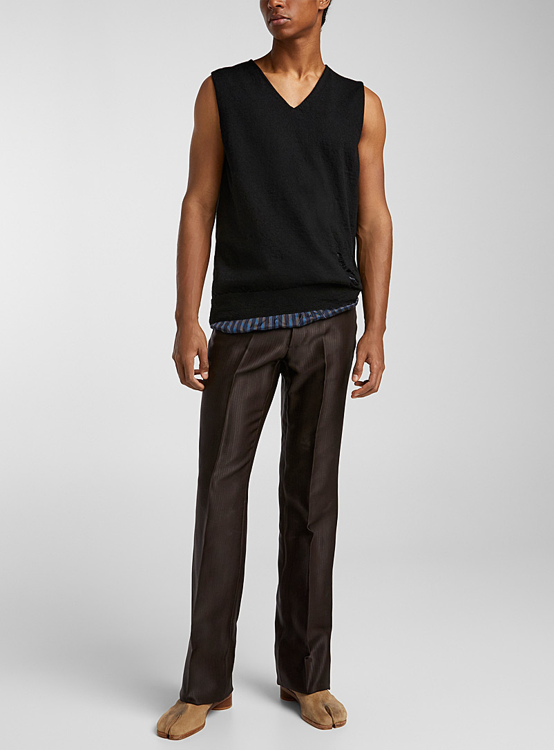 Maison Margiela Brown Wool and silk dress pant for men