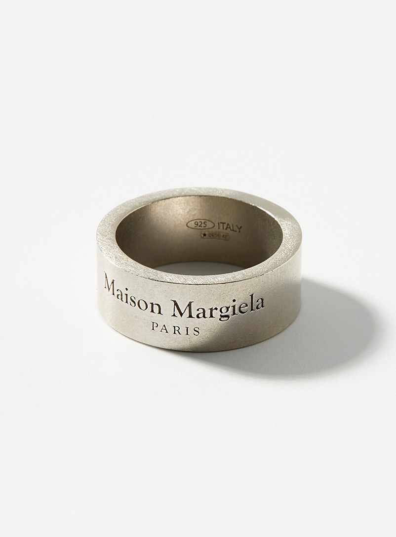Maison Margiela Silver Engraved ring for men