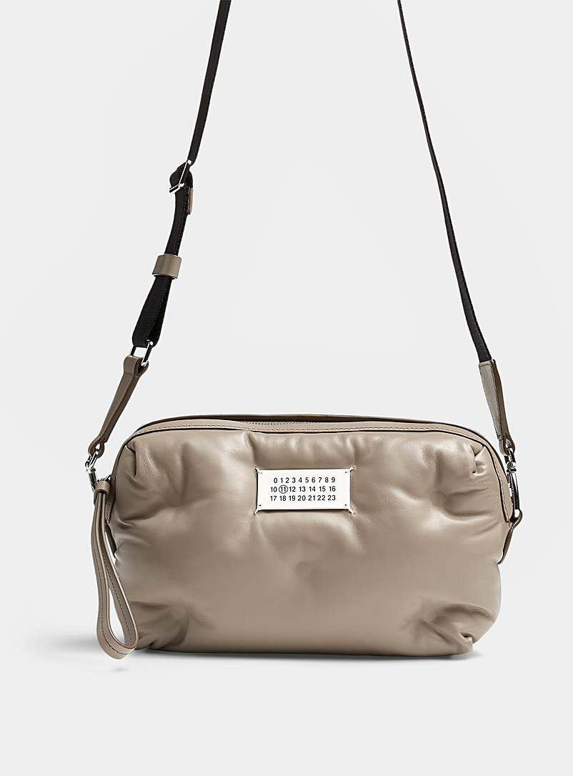 Maison Margiela Ivory/Cream Beige Glam Slam Tufted taupe camera bag for men