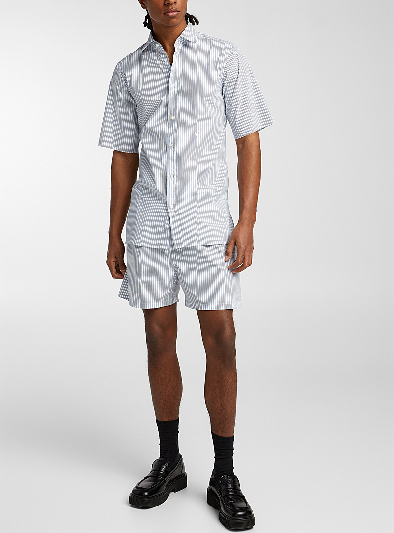 Maison Margiela White Striped poplin short-sleeve shirt for men