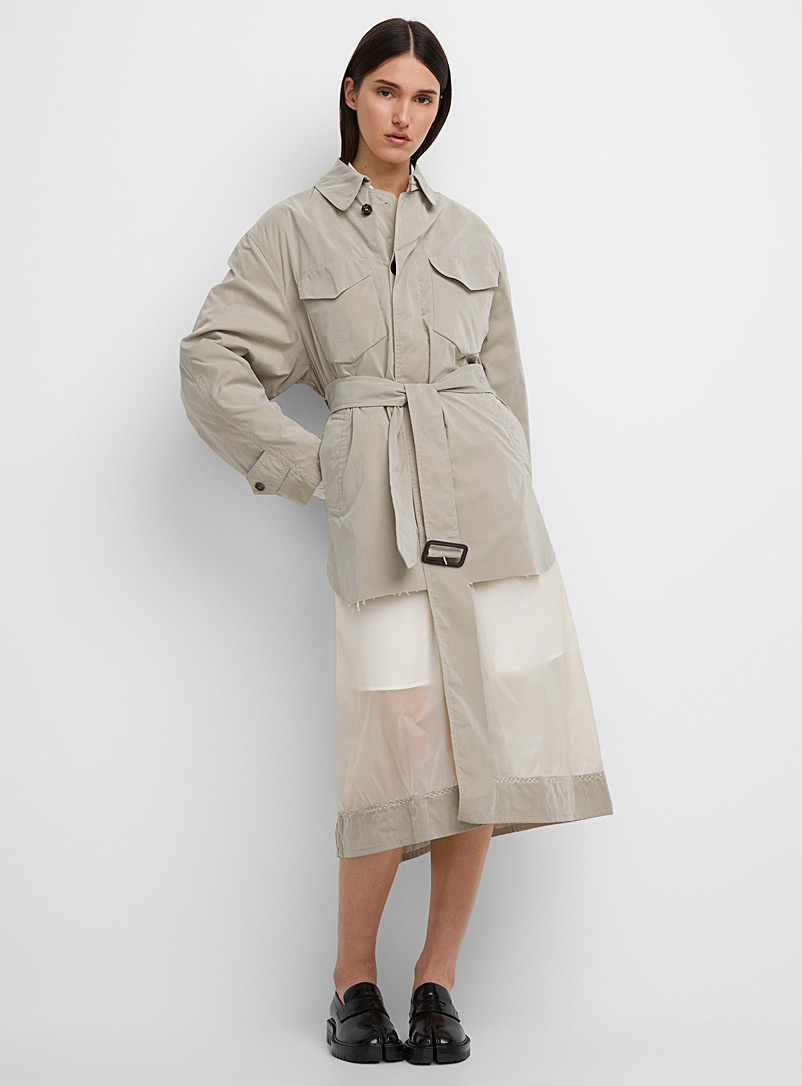 Maison Margiela Sand Sheer reversible trench coat for women